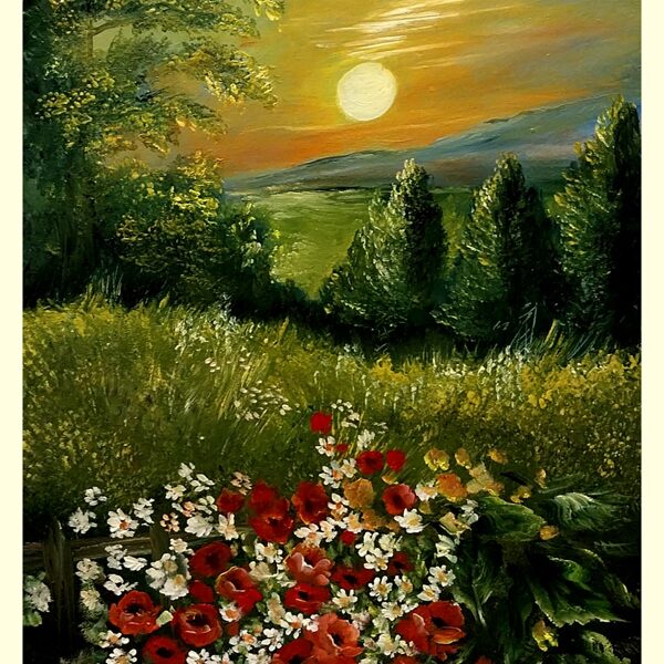 Kertvége holdfényben  40x30 cm 58.000.-