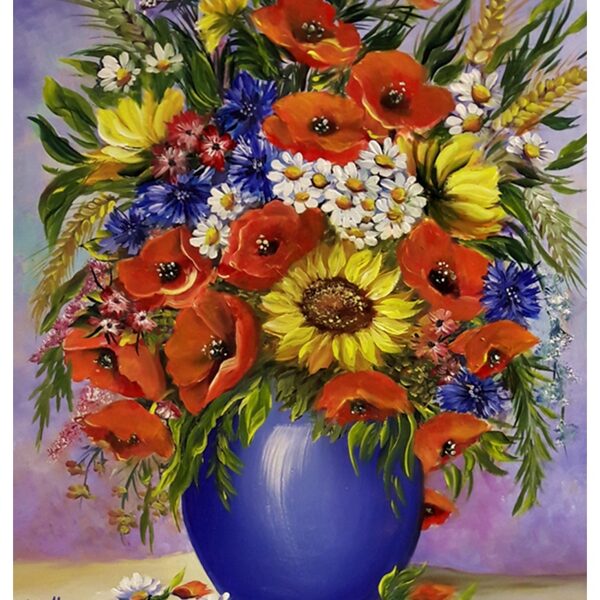 Mezei csokor vázában 45X35 cm  75.000.-