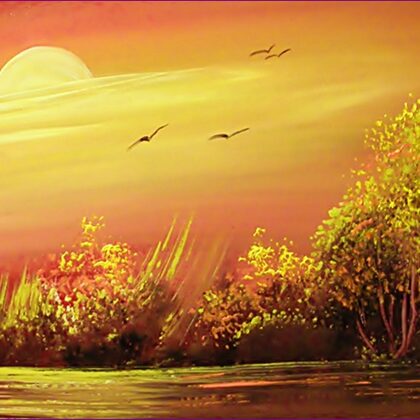 Aranyszínű naplemente 30x50 cm