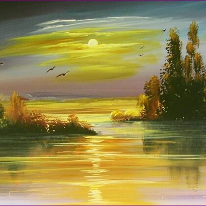 Madarak holdfényben 30x45 cm