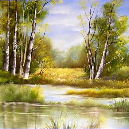 Tóparti öreg fák 50x70 cm