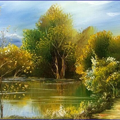 Út a tó partján 30x35 cm