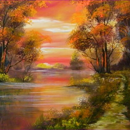 Vízparti táj 40x40 cm