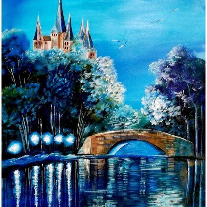 Fények a hídnál 45x35 cm