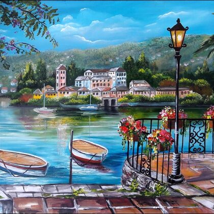 Mediterrán táj 55x40 cm