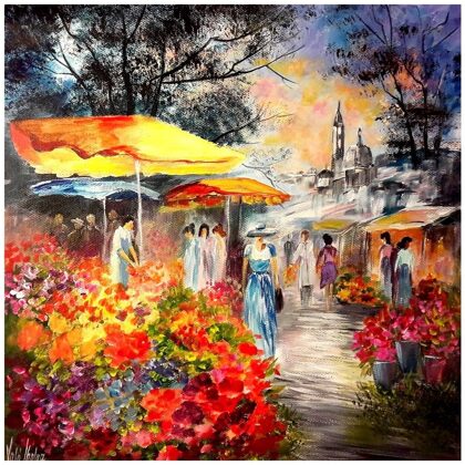 Virágpiac 40x40 cm