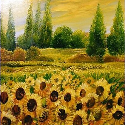 Napraforgó tábla 35x30 cm