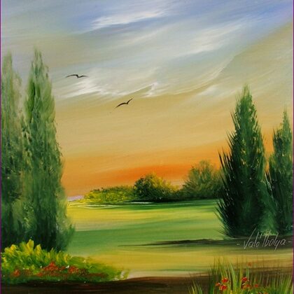 Nyár és virágok 35x30 cm