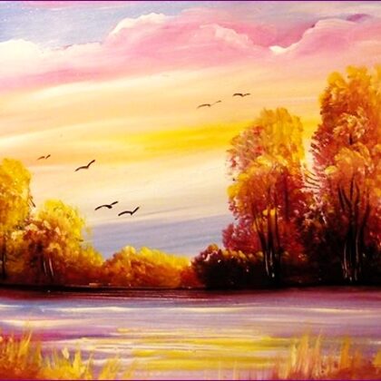 Rózsaszínű felhők 45x30 cm