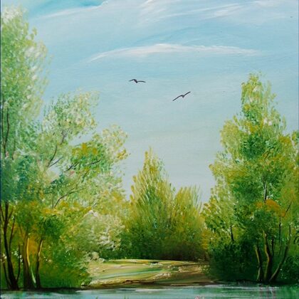 Tavaszi táj 35x30 cm