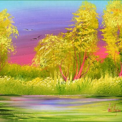 Tavaszi táj 35x30 cm