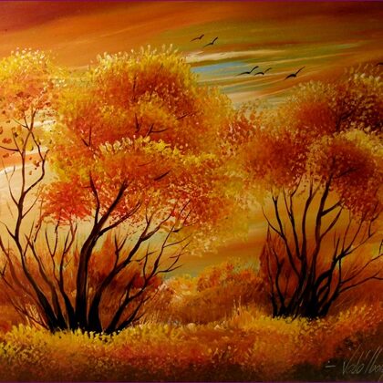 Vöröslő ősz 30x35 cm