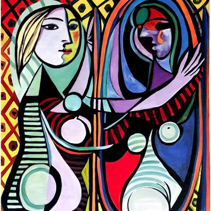 Reprodukció, Lány a tükör előtt 50X40 cm