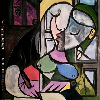 Reprodukció, Az író nő 50x40 cm