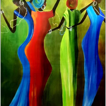 Afrikai nők tánca 90x75 cm 