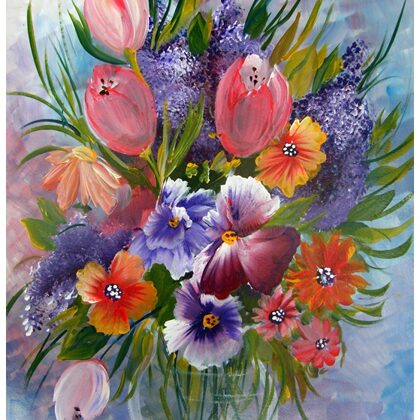 Tavaszi virágok 40x30 cm - eladva