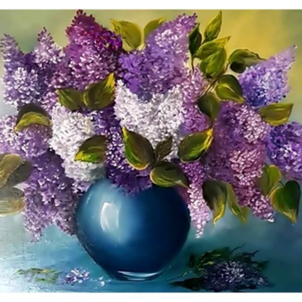 Orgonák kék vázában 50x70 cm