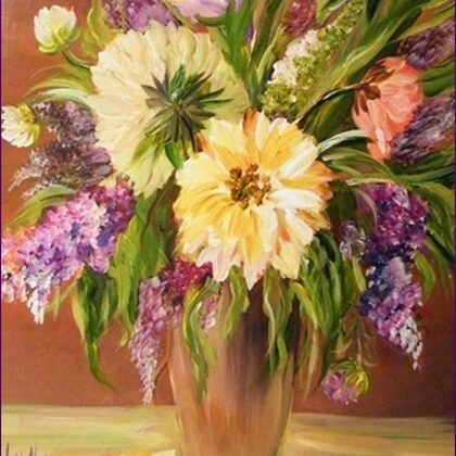 Virágok csokorban 40x30 cm - eladva