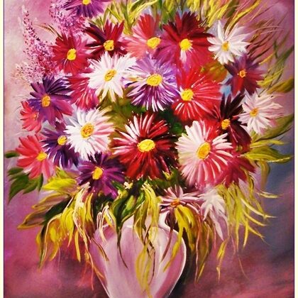 Őszirózsák 40x30 cm - eladva