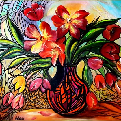 Tulips 50x70, oil, canvas - 2022.