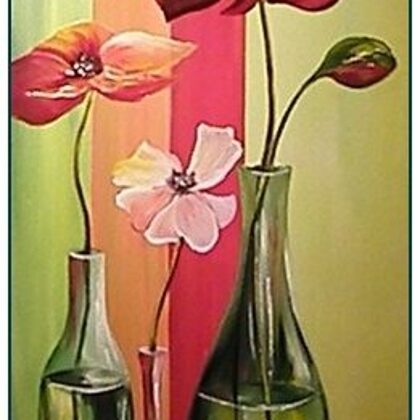 Violet Valo - Flowers in Glass, 60x30 cm