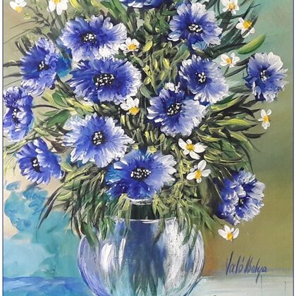 Violet Valo - Blue Small Flowers, 35x30cm