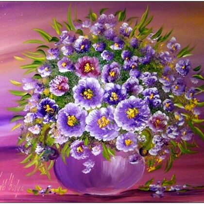 Violet Valo - Purple Flowers, 40x35 cm