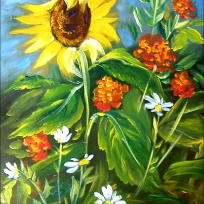 Violet Valo - Sunflowers in the Wind, 40x30 cm