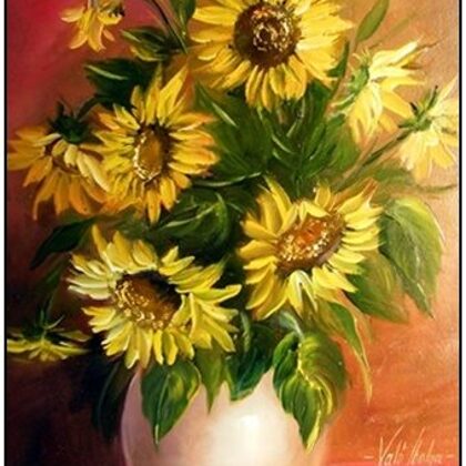 Violet Valo - Sunflowers in the Table, 60x45 cm
