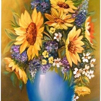 Violet Valo - Sunflowers and Daisides, 60x45 cm