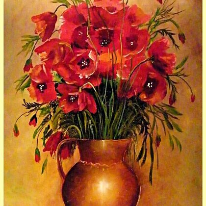 Violet Valo - Poppies in Jug, 40x30 cm