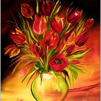 Violet Valo - Red Tulips, 40x45 cm