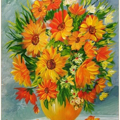 Violet Valo - Yellow Flowers, 40x30 cm