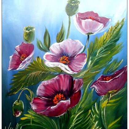 Violet Valo - Poppy Flowers, 35x30 cm