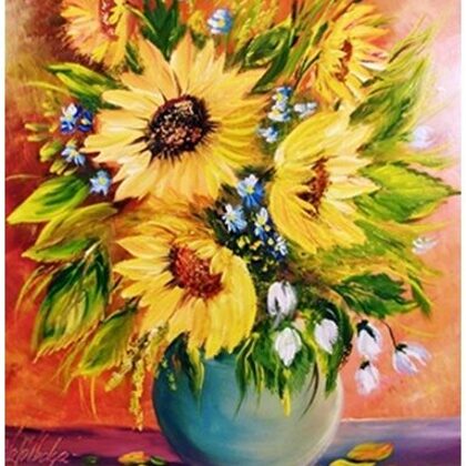 Violet Valo - SunFlowers Still Life, 35x30 cm