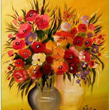 Violet Valo - Flowers in Vases, 35x30 cm