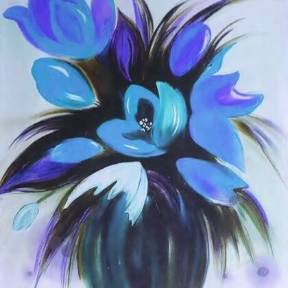 Kék tulipánok - 80x70 cm