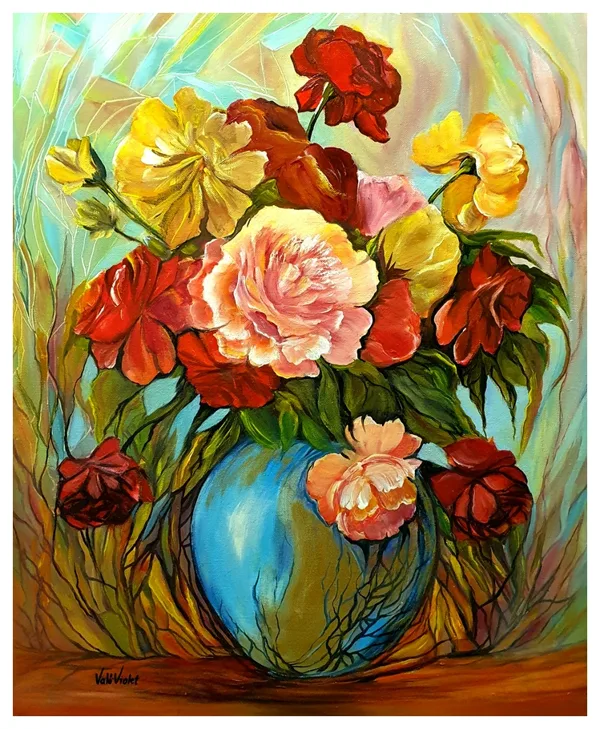 Pünkösdi rózsák  60x50 cm 225.000.- Ft