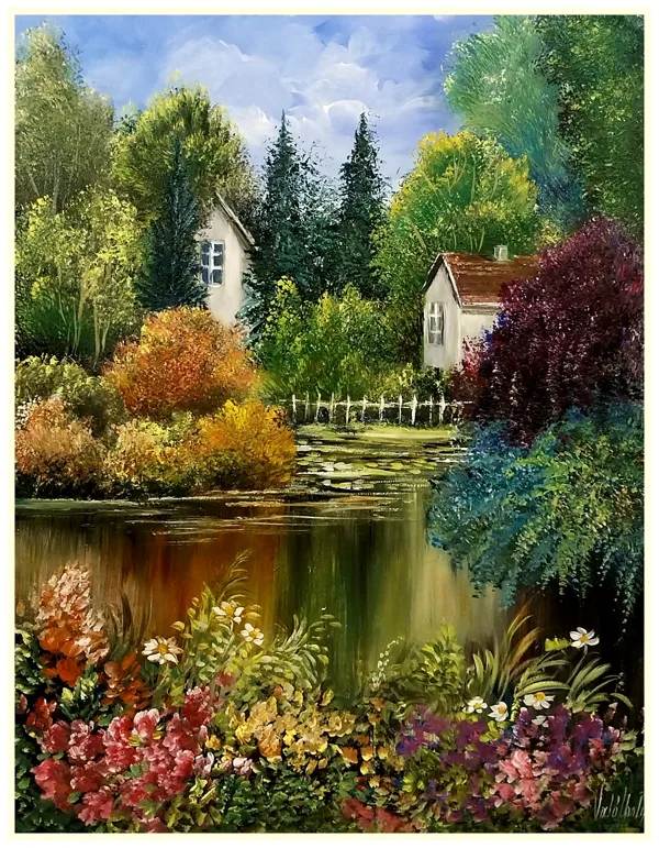 Virágos tópart 45x35 cm - 195.000.- Ft