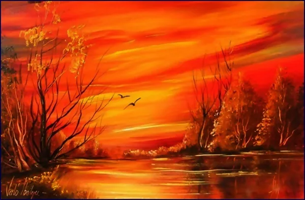 Bíborszínű naplemente 45x30