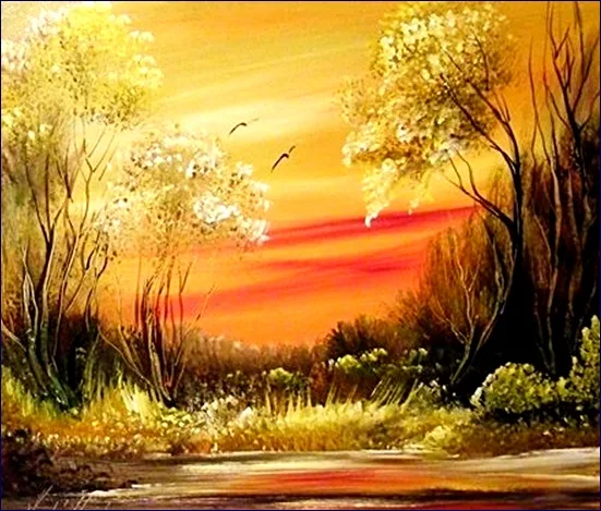 Erdőszéli fák 35x30 cm