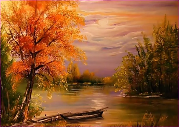 Magányos csónak 40x30 cm
