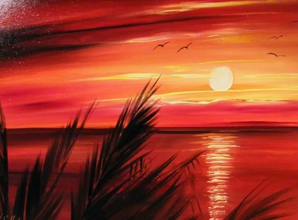 Violet Valo - Vízparti napnyugta, 30x40 cm