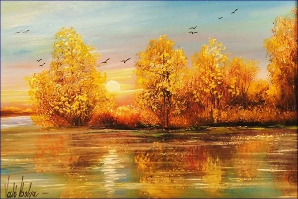 Aranyló vízpart 35x20 cm 