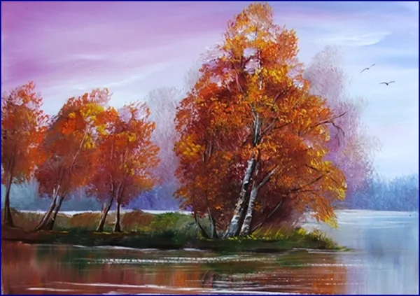 Fák októberi szélben 30x35 cm