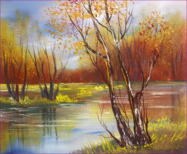 Ködös őszi táj 40x50 cm