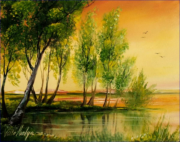 Nyári vízpart 30x35 cm