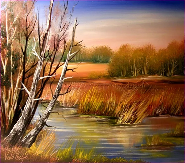 Ősz a nádas szélén 30x35 cm