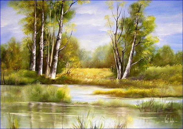 Tóparti öreg fák 50x70 cm
