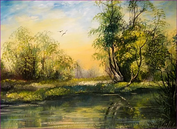 Tóparti fák 30x40 cm